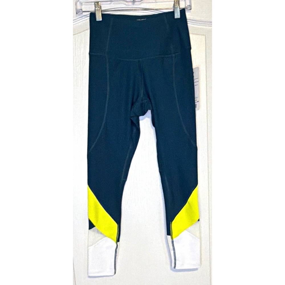 Layer 8 Womens XS Colorblock Leggings High Rise Qwick-Dry Blue LF1430 NWT